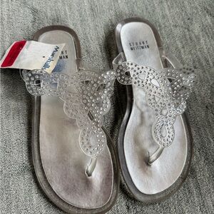 Stuart Weitzman Metallic Silver Sandals